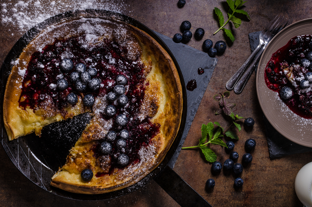 Golden Blueberry Buttermilk Skillet Pancake